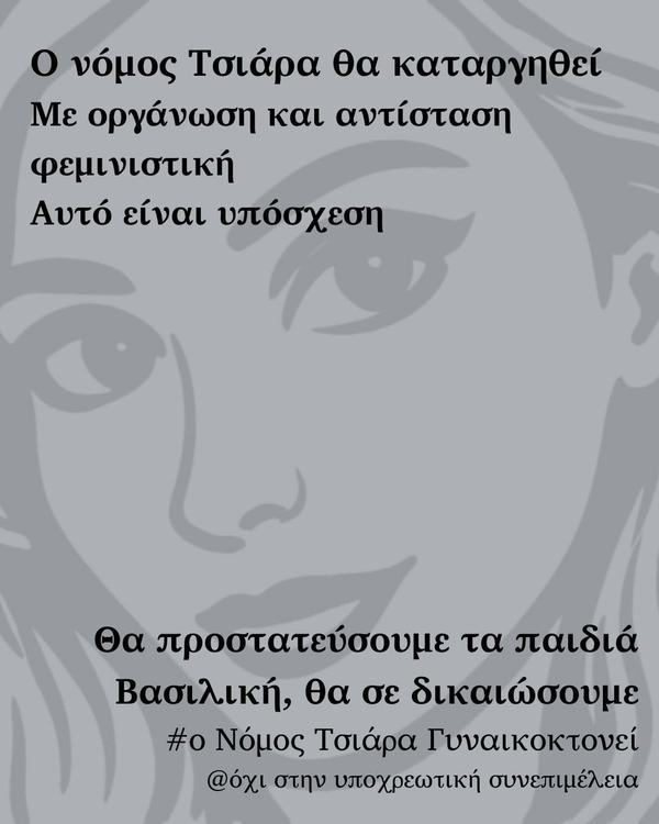 O νόμος για την υποχρεωτική συνεπιμέλεια γυναικοκτονεί. Βασιλική θα σε δικαιώσουμε
